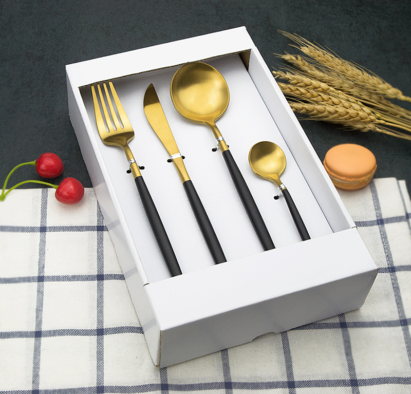 Tableware 4PCS Titanium gold plating