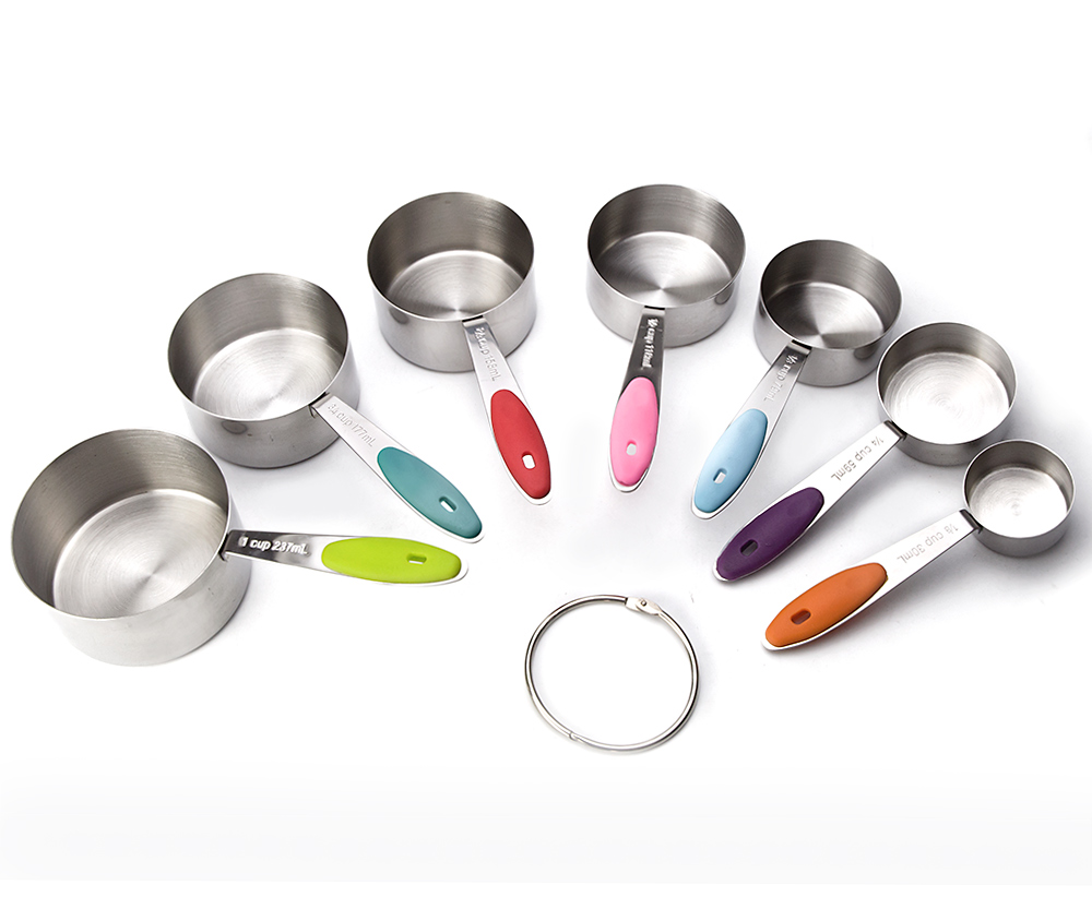 Measuring Cups and Spoons 7 PCS Stainless Steel and Silicone