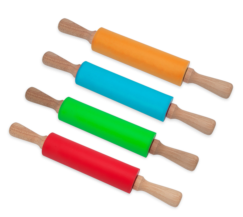 Rolling Pins Silicone & Wooden Handle