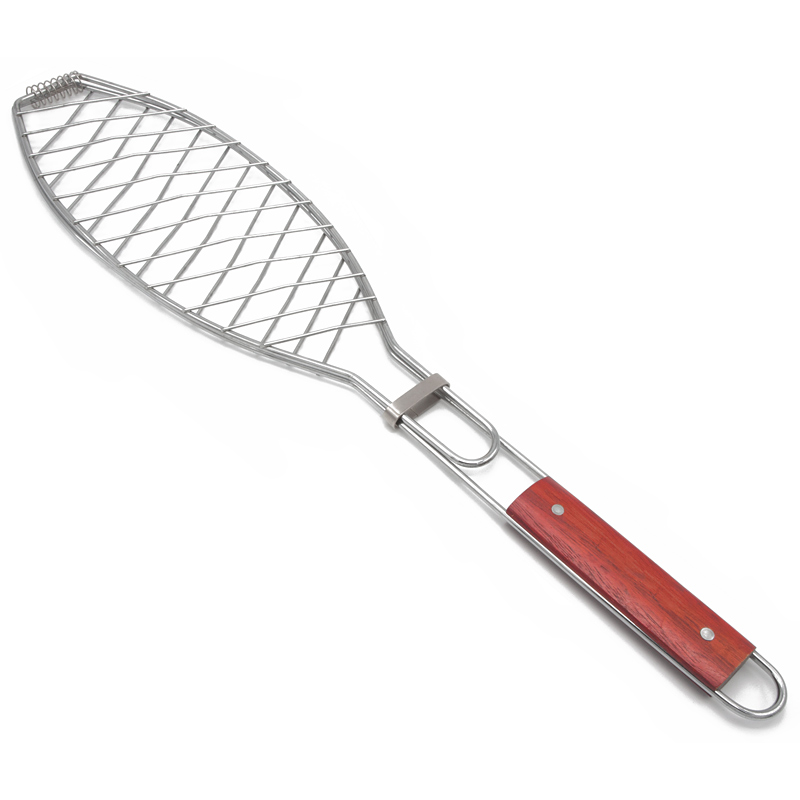 BBQ Fish Grill Wood handle