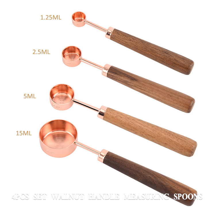 Measuring Spoons 4PCS set Walnut Handle