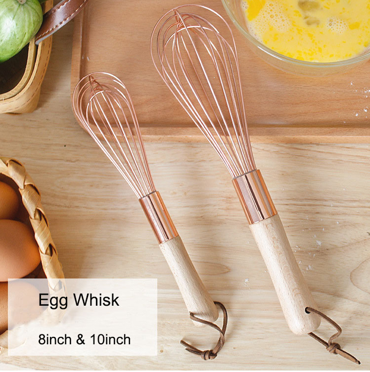 INS Rose Gold Whisk Wood handle